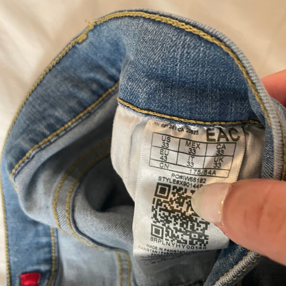 Guess Mens Slim Blue Distressed Jeans - Picture 4 of 4